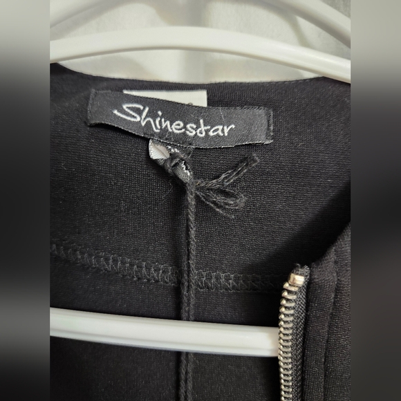 Bnwt, Elegant Black Off Centered Zip-Front Dress. - Picture 3 of 10